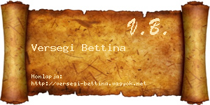 Versegi Bettina névjegykártya